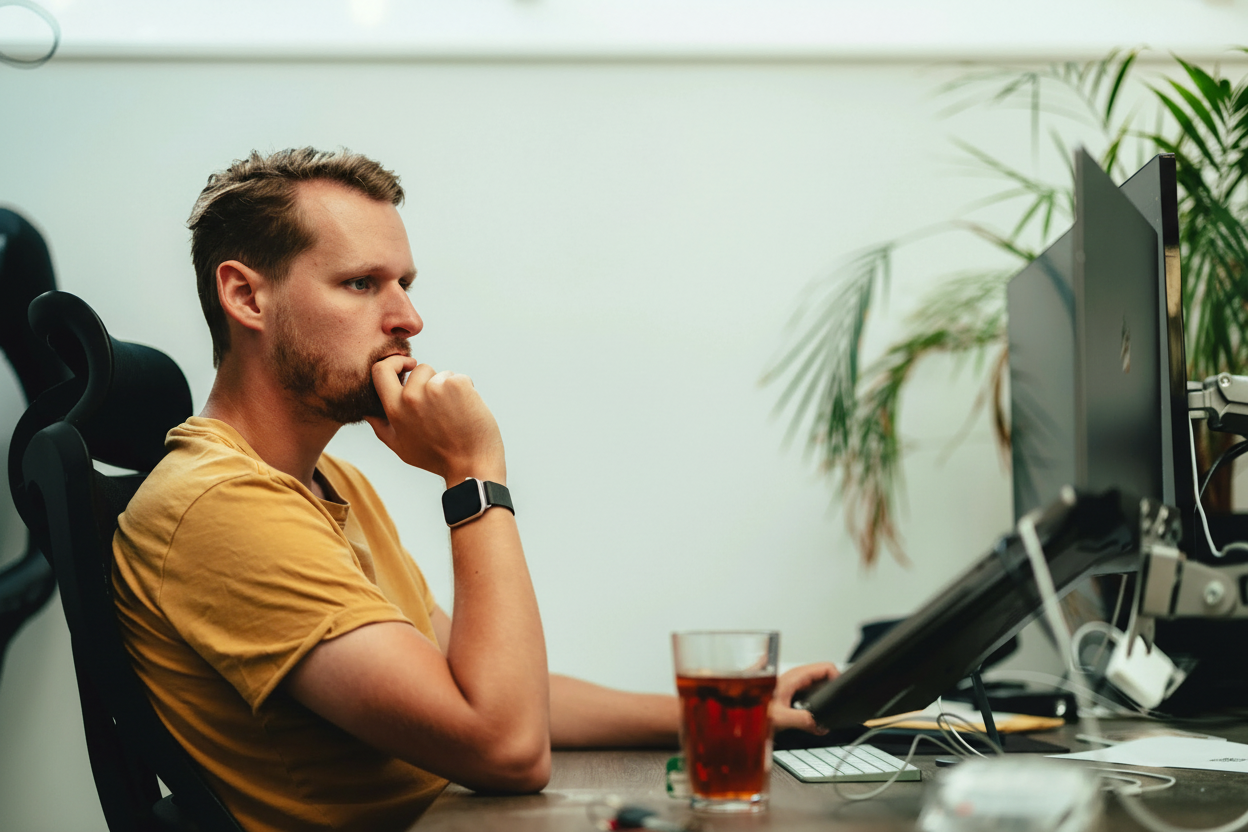 Professional working on laptop