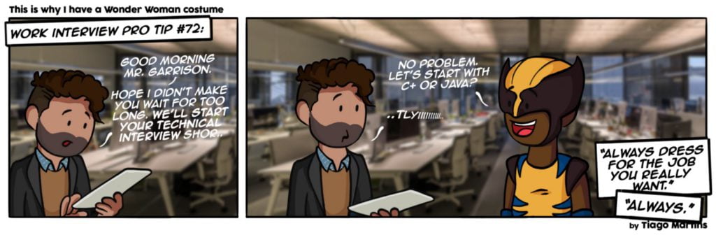 Cartoon about work interview